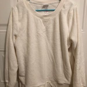 White Fleece Long Sleeved PJ Shirt